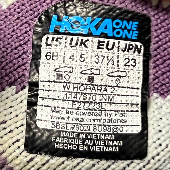 Hoka One One Hopara 2 Illusion Amethyst Blue Womens Size 6 (1147670-INM) - Picture 6 of 6